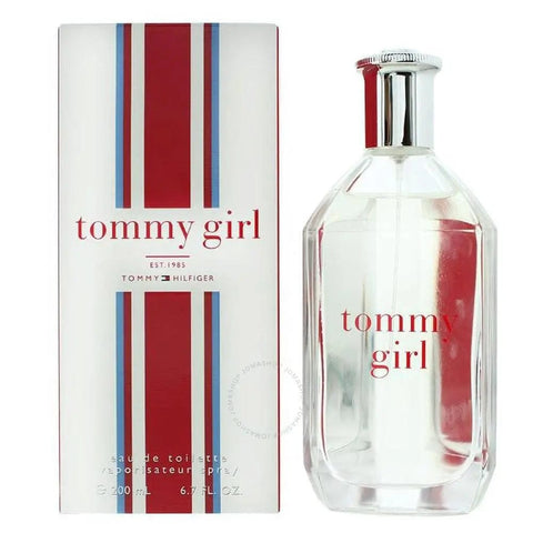 Tommy Hilfiger Tommy Girl Eau de Cologne EDT spray 200ml, floral fragrance bottle with pink accents and Tommy Hilfiger branding.