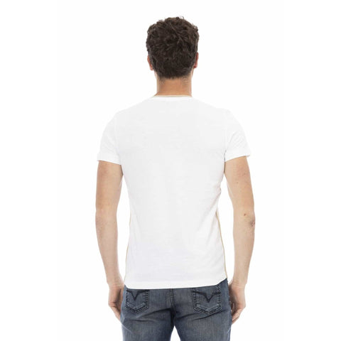 White Trussardi Action 2AT21A sneaker by Jag Couture London New York, front view showing sleek design and branding.