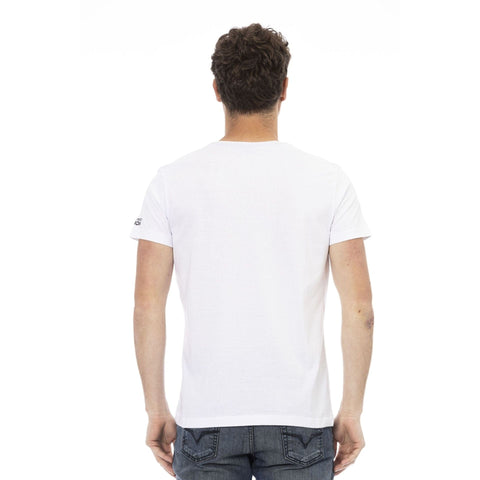 White Trussardi Action 2AT34_01 sneaker by Jag Couture London featuring a sleek design and stylish athletic look.