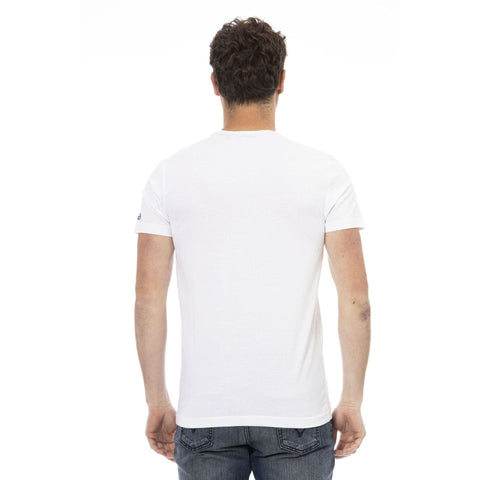 White Trussardi Action 2AT37_02 sneakers by Jag Couture London featuring stylish design and brand logo.