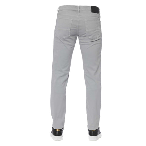 Trussardi Jeans in platinum color, displayed with front view, showcasing classic denim style and brand logo.