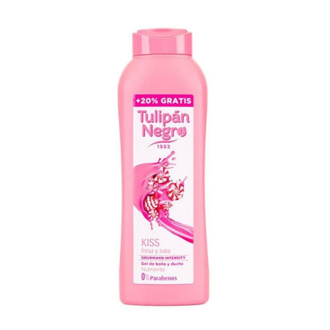 Jag Couture London Tulipán Negro Fresa y Nata shower gel 650ml bottle with black tulip design and pink strawberry accents.