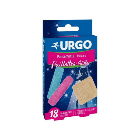 Jag Couture London New York Urgo Brillantina 18 Plasters featuring colorful decorative bandages on a white background.