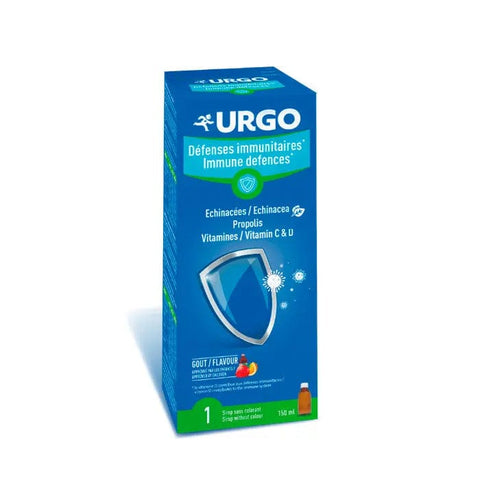 Jag Couture London New York Urgo Defensas Syrup 150ml bottle, featuring a clear liquid syrup for immune support.