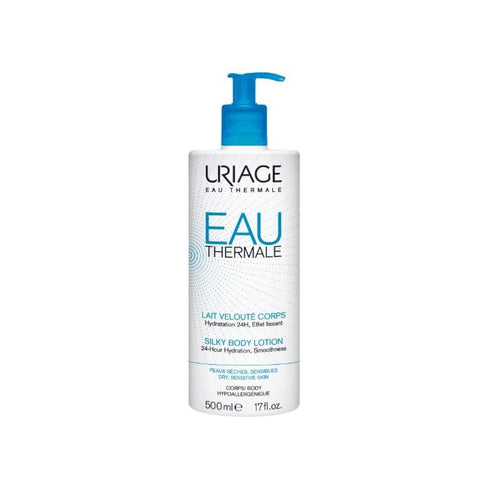 Jag Couture London New York Uriage Silky Body Lotion 500ml bottle with smooth, moisturizing texture and elegant packaging.