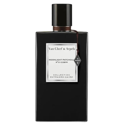 Van Cleef & Arpels Moonlight Patchouli perfume spray in 75ml bottle, elegant packaging with floral and patchouli notes.