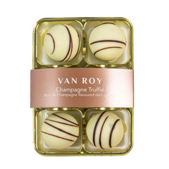 Jag Couture London - New York Van Roy 6 pack of white chocolate covered Marc de Champagne truffles in cello