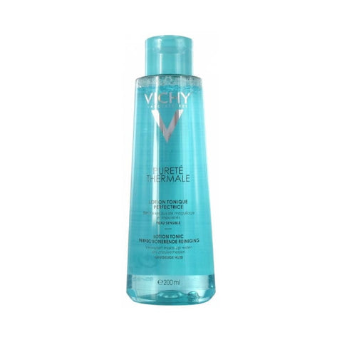Vichy Pureté Thermal Perfecting Toner 200ml, skincare product from Jag Couture London New York, with clear liquid toner in a bottle.