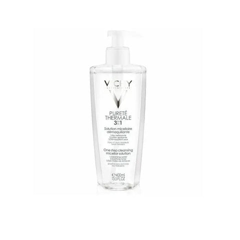 Vichy Pureté Thermale Mineral Micellar Milk for dry skin, 400ml bottle, designed for gentle cleansing and hydration.