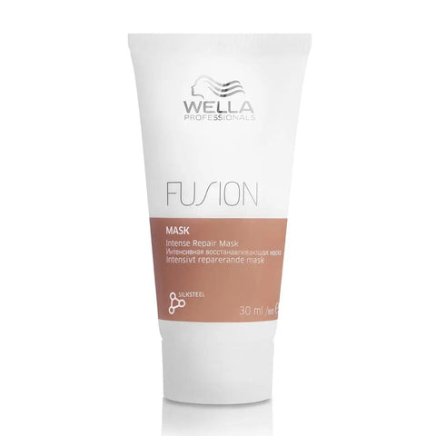 Jag Couture London New York Wella Fusion Intense Repair Mask 75ml, creamy hair mask in a jar with a smooth texture.