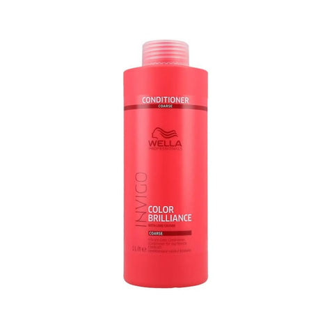 Wella Invigo Color Brilliance Conditioner for coarse hair in a 1000ml bottle, featuring nourishing formula for vibrant hair.