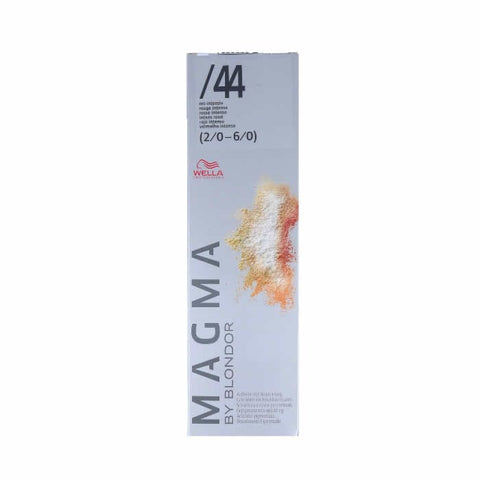 Jag Couture London New York Wella Magma Color 44, 120g, showing vibrant hair dye in a professional tube.