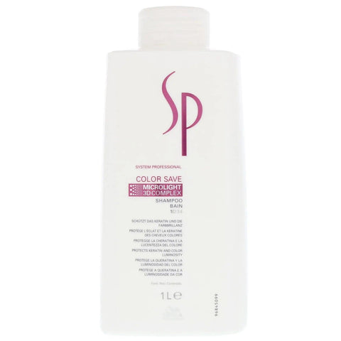 Jag Couture London New York Wella Sp Color Save Shampoo 1000ml bottle with sleek packaging and vibrant label design.