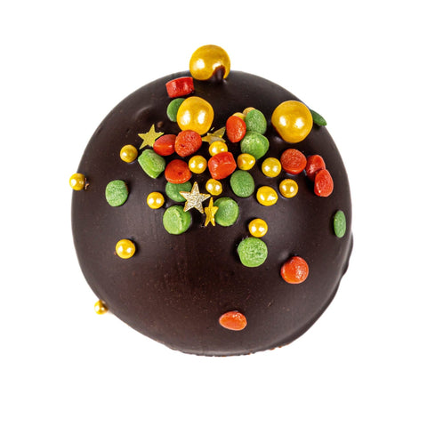 Whisky Mac & ginger truffle balls from Jag Couture London, dark chocolate-coated oatmilk ganache with whisky and ginger flavor, 12.8g.