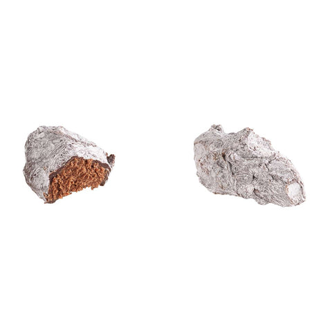 Dark sugar powdered whisky truffle by Jag Couture London New York, showcasing a rich Scottish whisky-flavored chocolate treat.