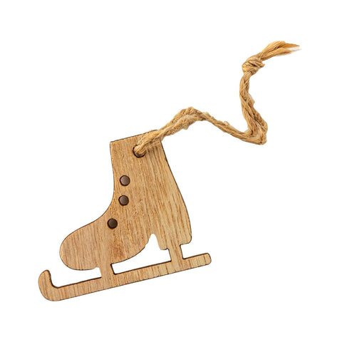 Wooden skate hanger with rope loop, 4x5cm, by Jag Couture London New York, designed for stylish skate storage and display.