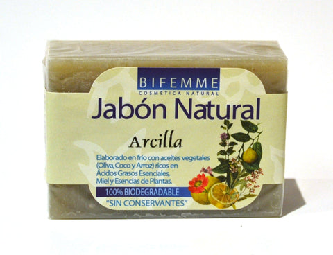 Ynsadiet natural clay soap by Jag Couture London-New York, 100g bar with earthy clay texture and packaging.