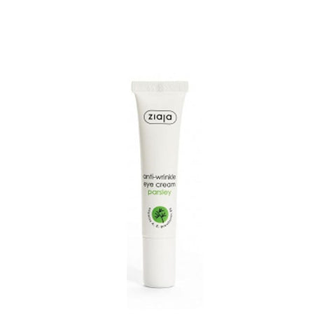 Jar of Ziaja Anti Arrugas Contorno De Ojos con Perejil, 15ml, with herbal eye contour cream from Jag Couture London New York.