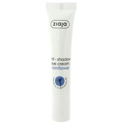Ziaja Anti-Ojeras eye contour cream with cornflower extract, 15ml, shown in a jar for reducing dark circles and puffiness