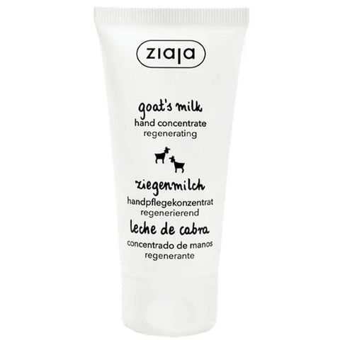 Jag Couture London Ziaja Leche de Cabra hand cream in 50ml tube, regenerating and nourishing for dry hands.