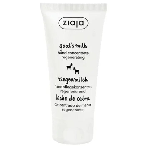 Jag Couture London Ziaja Goat Milk Hand Cream 50ml, concentrated regenerating hand moisturizer with nourishing ingredients.