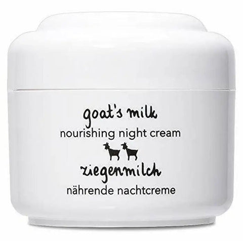 Ziaja Leche de Cabra night facial cream in 50ml jar, suitable for nourishing and moisturizing skin overnight.