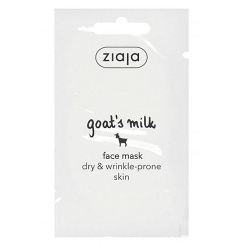Ziaja Leche De Cabra facial mask in 7ml tube with creamy texture, designed for nourishing and hydrating skin.