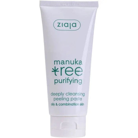 Ziaja Manuka Pasta Exfoliante in 75ml jar, natural skincare product with Manuka honey for gentle facial exfoliation.