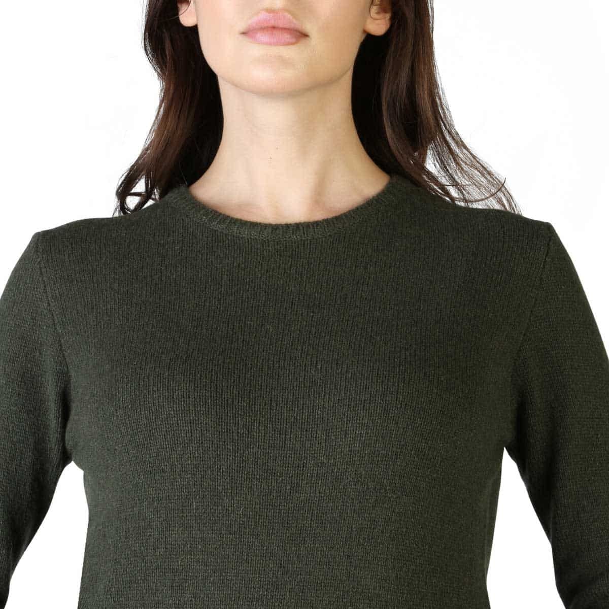 shopify Sweater 100% Cashmere - C-NECK-W - Green